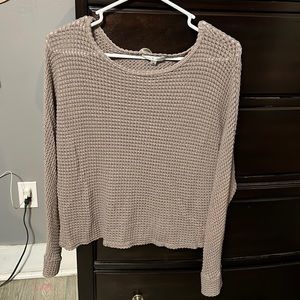Light weight brown sweater, semi-cropped